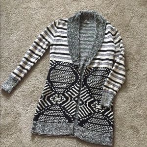 URBAN OUTFITTERS Black/White/Grey Long Cardigan